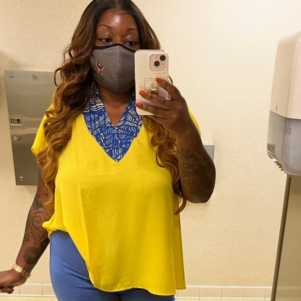 Ashro Yellow and Blue Blouse💛💙 - Picture 2 of 4